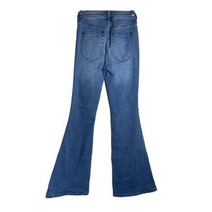 Free People Women's Blue Highrise Medium Wash Flared‎ Bell Bottom Jeans 26